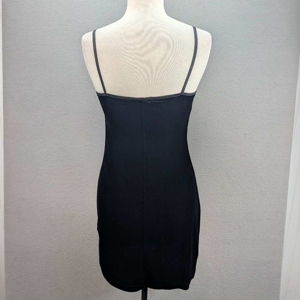 Vtg Byer Too California Mini Dress Sz S Black Velvet Spaghetti Strap Square Neck - Picture 6 of 11